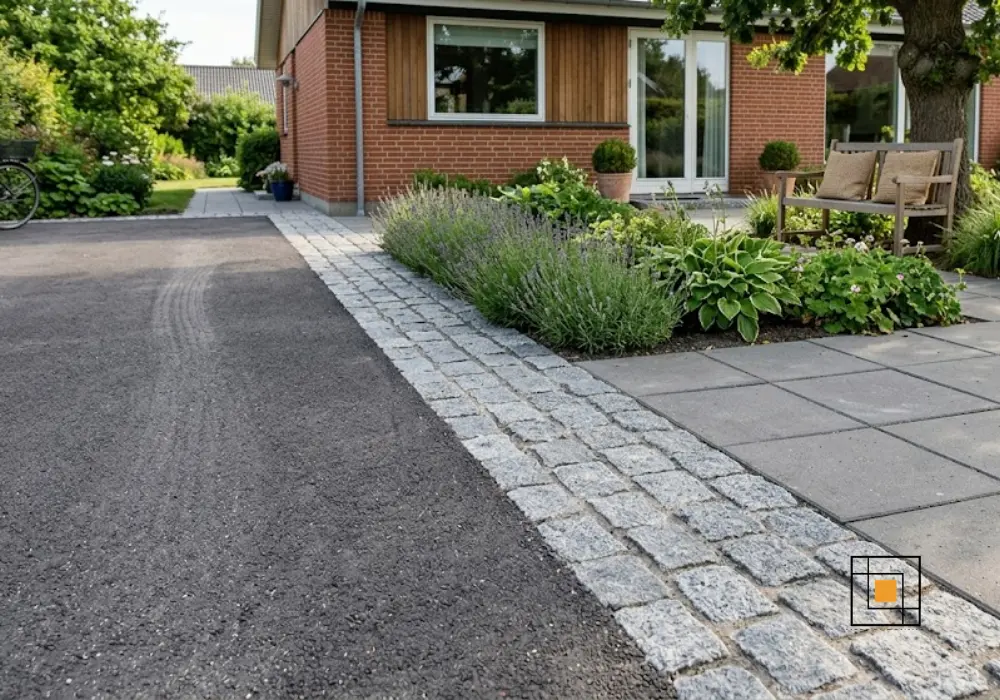 Sådan laver du elegante overgange mellem indkørsel og terrasse