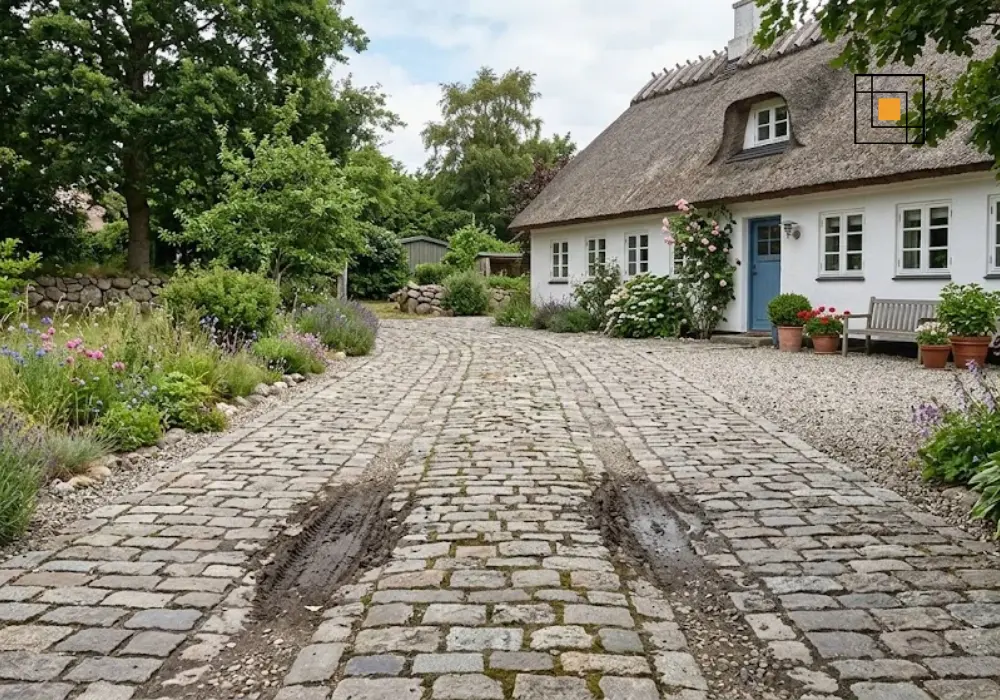 Sådan retter du en ujævn indkørsel med belægningssten
